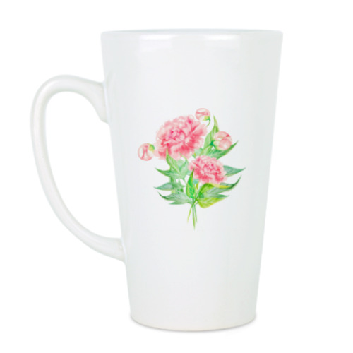 Чашка Латте Пионы