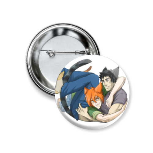 Значок 37мм с принтом Котики