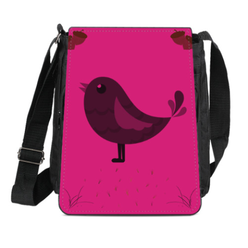 Сумка-планшет с принтом Птичка певчая