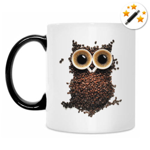 Кружка-хамелеон с принтом Кружка кофемана-полуночника