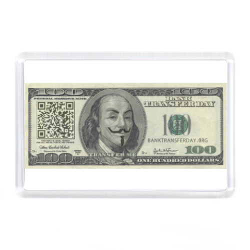 Магнит с принтом Guy Dollar Fawkes