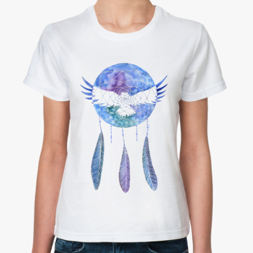 Классическая футболка с принтом Ловец нежный