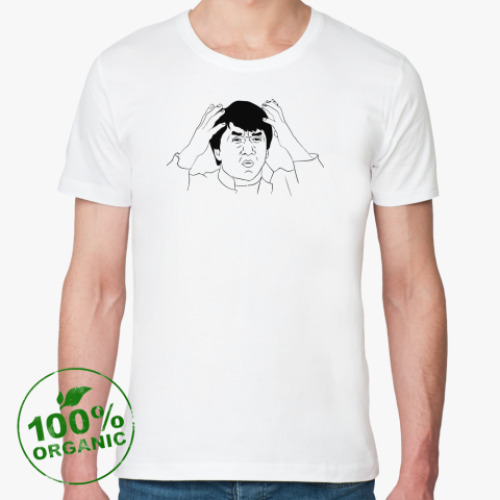 Футболка из органик-хлопка с принтом Джеки Чан Face