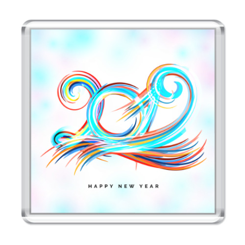 Магнит с принтом Новый Год 2019