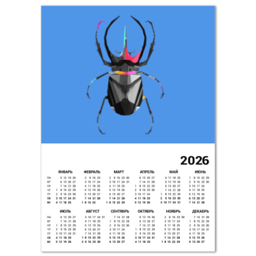 Календарь с принтом Жук