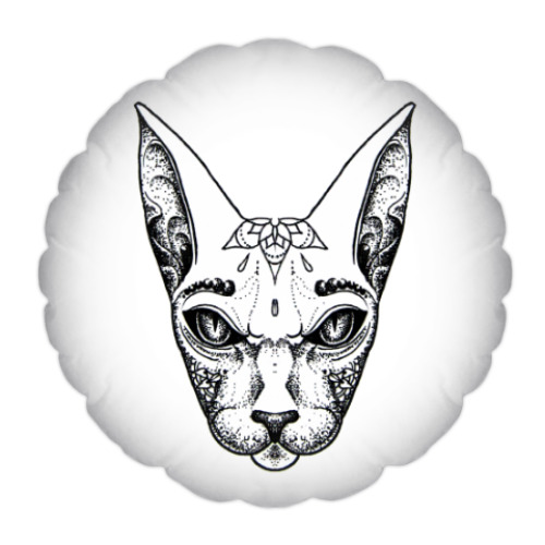 Подушка с принтом Кошка сфинск