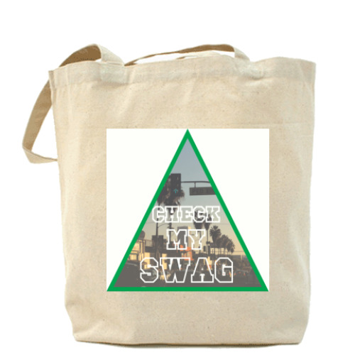 Сумка шоппер с принтом CHECK MY SWAG