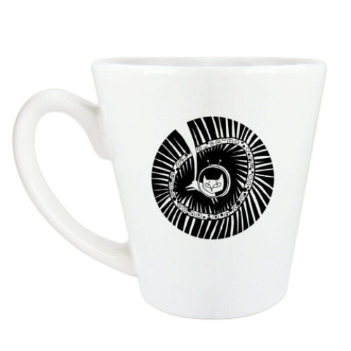 Чашка Латте с принтом Space Cat