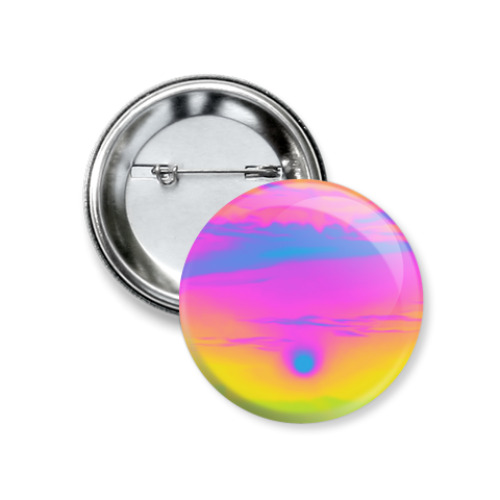 Значок 37мм с принтом Лиловая радуга