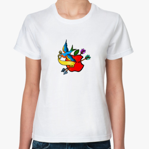 Классическая футболка с принтом  футболка Apple flash