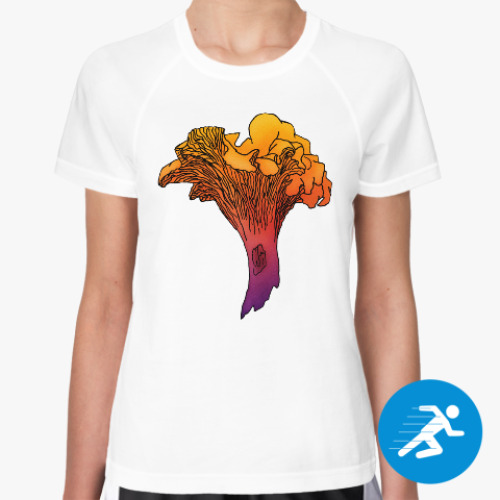 Женская спортивная футболка с принтом Яркая лисичка