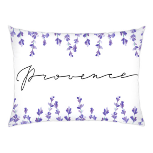 Подушка с принтом Прованс: Лаванда акварель