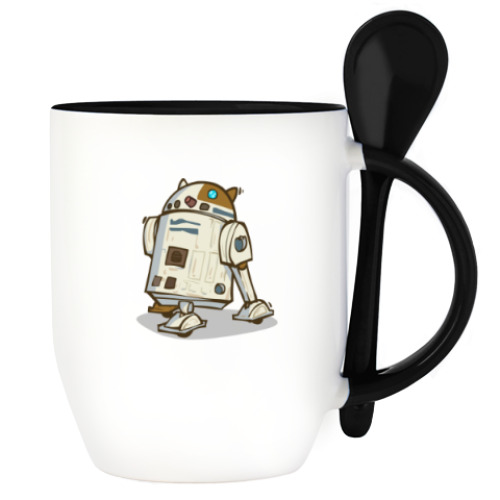 Кружка с ложкой R2C2 — Пятничный Котик №34