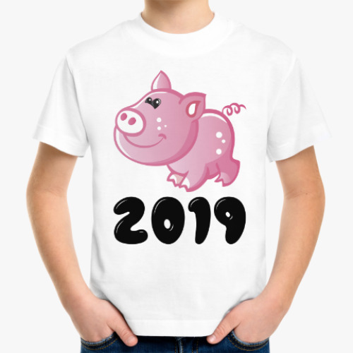 Детская футболка с принтом Новый год 2019