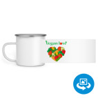 Кружка металлическая белая (круговая запечатка)