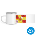 Кружка металлическая белая (круговая запечатка)