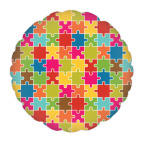 Подушка "круг", 35x35 см Мозаика
