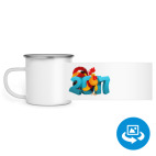 Кружка металлическая белая (круговая запечатка)