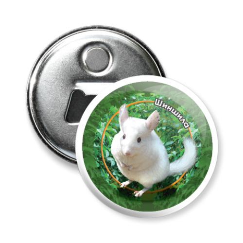 Магнит-открывашка с принтом Самый пушистый (шиншилла)