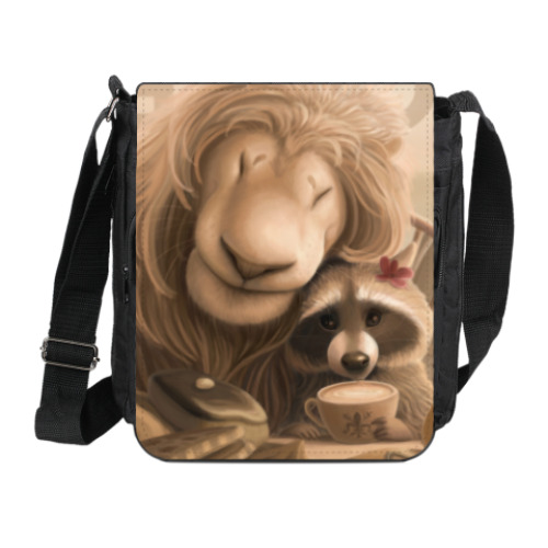 Сумка на плечо (мини-планшет) с принтом Лев и Енот во Флоренции