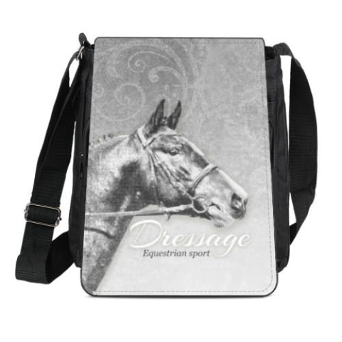 Сумка-планшет с принтом Конный спорт, лошади. Dressage