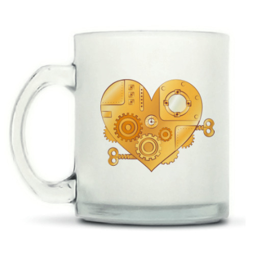 Кружка матовая с принтом Механическое сердце