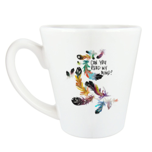 Чашка Латте с принтом Can you read my mind?