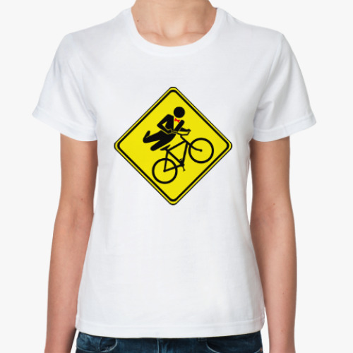 Классическая футболка с принтом Вело экстрим