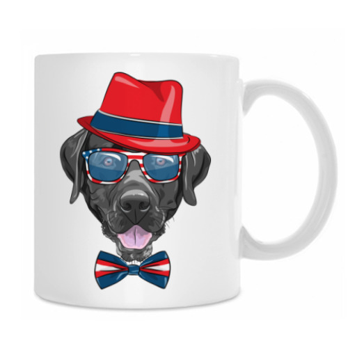 Кружка с принтом Hipster Dog