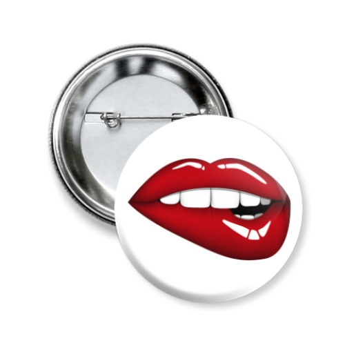 Значок 50мм с принтом Red Lips