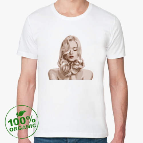 Футболка из органик-хлопка с принтом Девушка