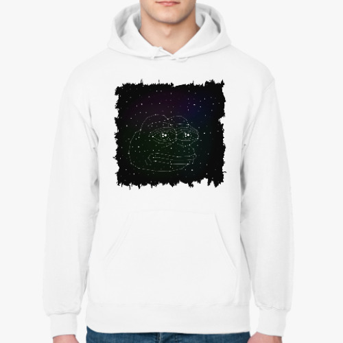 Толстовка худи с принтом Pepe night sky