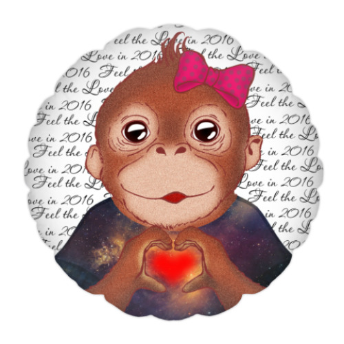 Подушка с принтом Обезьянка