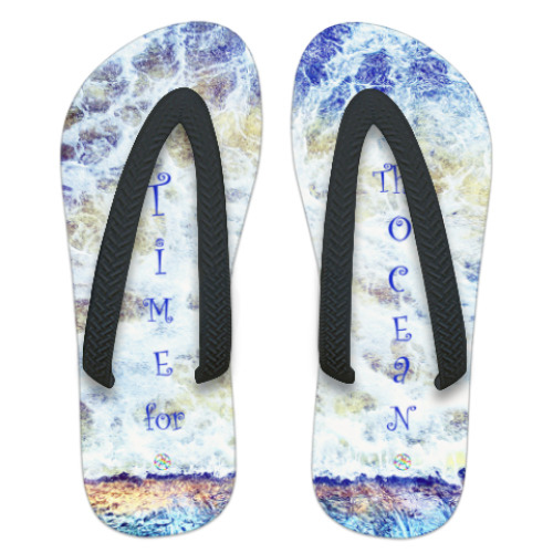 Шлепанцы (сланцы) с принтом Time for the ocean