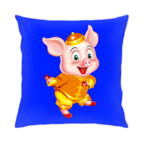 Подушка с принтом Happy Piggy Year