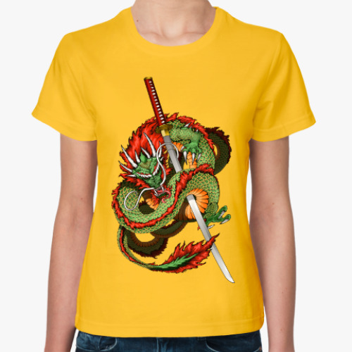 Женская футболка с принтом Дракон