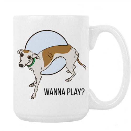 Кружка с принтом Игривая левретка