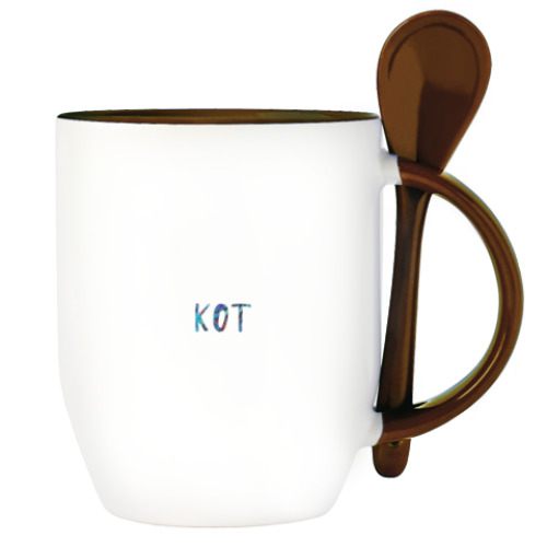 Кружка с ложкой кот