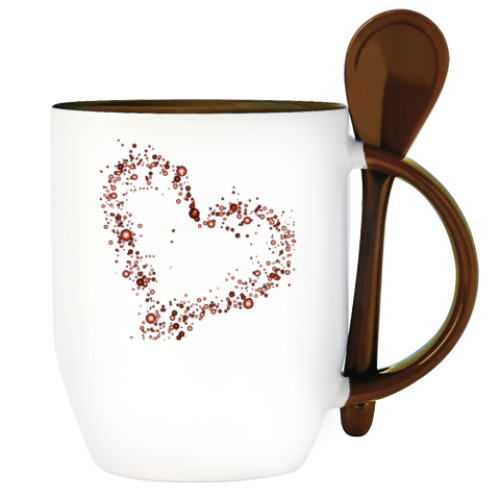Кружка с ложкой с принтом In love