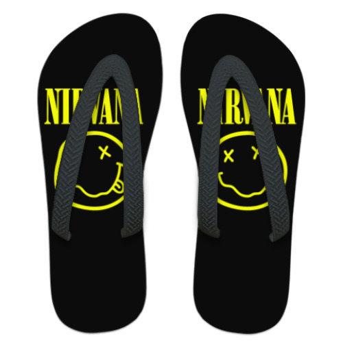 Шлепанцы (сланцы) с принтом Nirvana