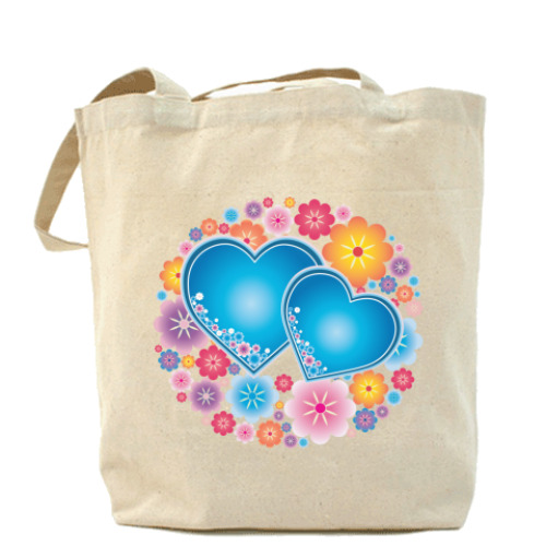 Сумка шоппер с принтом Сердца