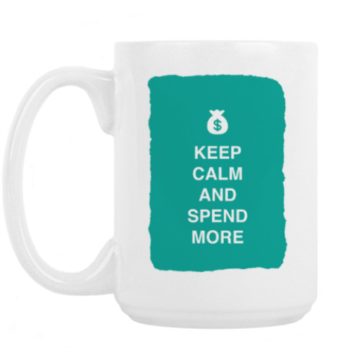 Кружка с принтом Keep calm and spend more