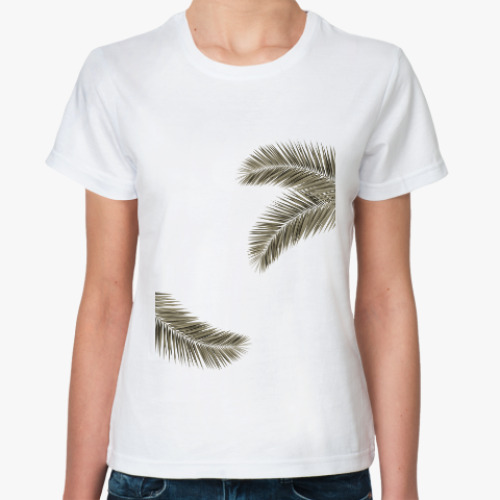 Классическая футболка с принтом Пальма