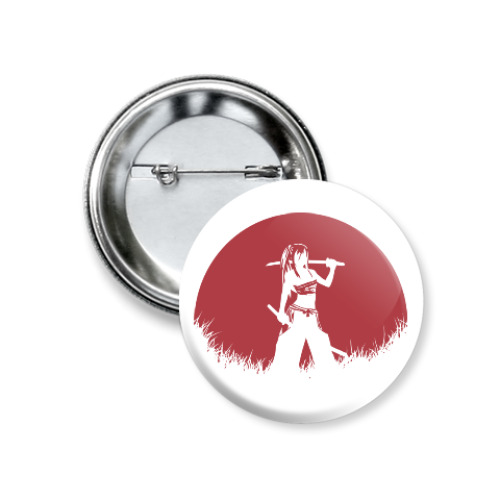 Значок 37мм с принтом Аниме самурай