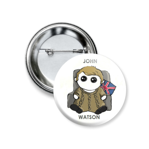 Значок 37мм с принтом Sherlock