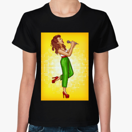 Женская футболка с принтом Пение