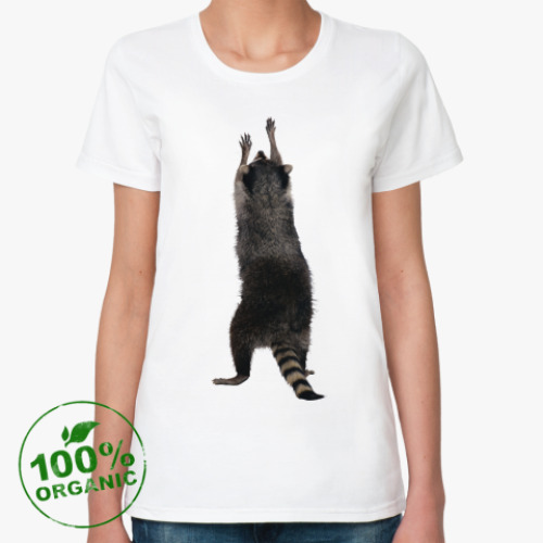 Женская футболка из органик-хлопка с принтом Енот