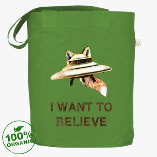 Сумка шоппер с принтом Fox Flying Object