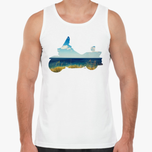 Майка с принтом Мотопейзаж