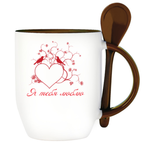Кружка с ложкой Влюблённые